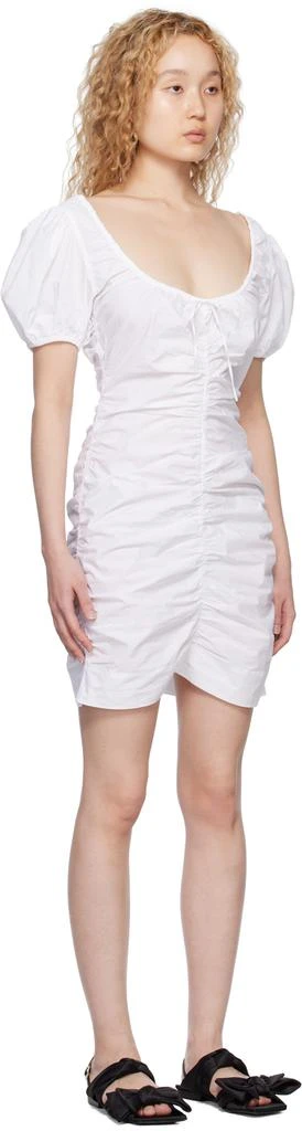 Ganni White Ruched Minidress 2