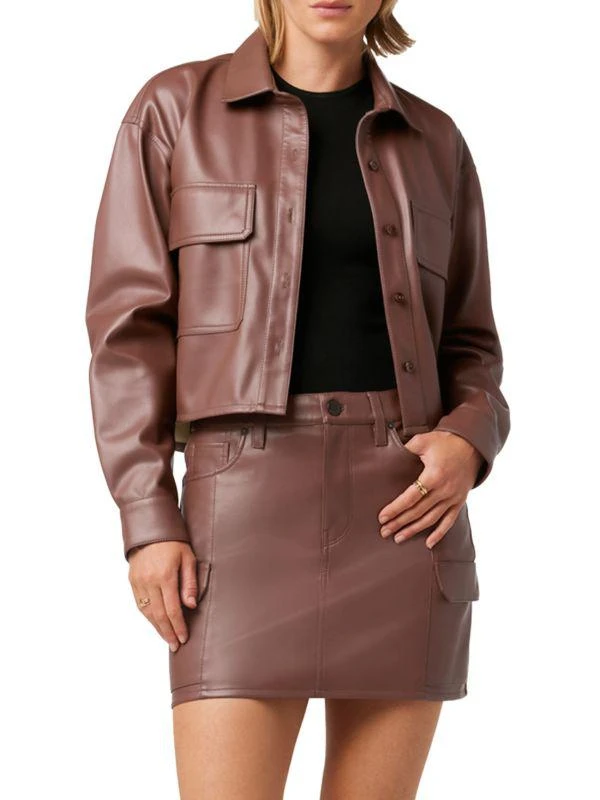 Hudson Boxy Faux Leather Shirt Jacket 1
