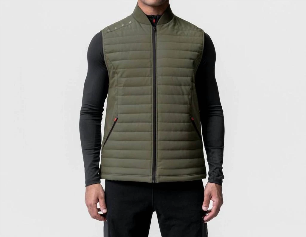 ASRV Men's Insulated Run Vest In Dark Olive 1