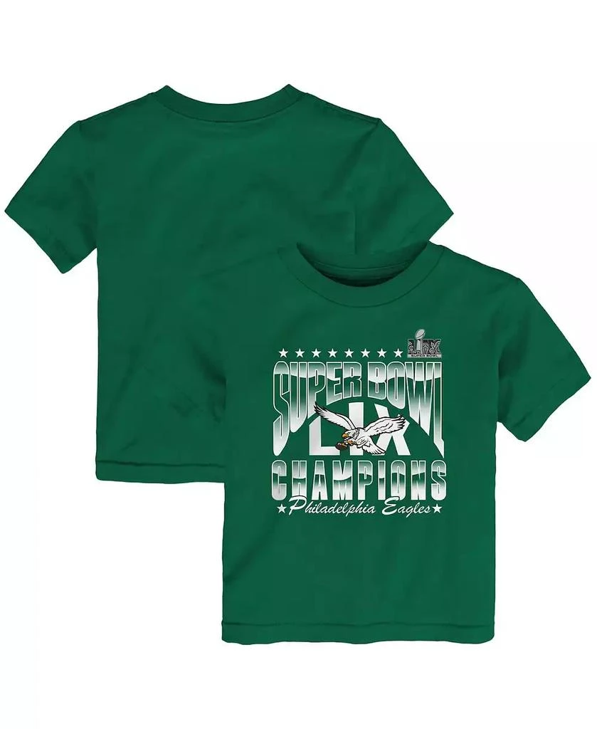 Outerstuff Toddler Kelly Green Philadelphia Eagles Super Bowl LIX Champions Retro Arch T-Shirt 1