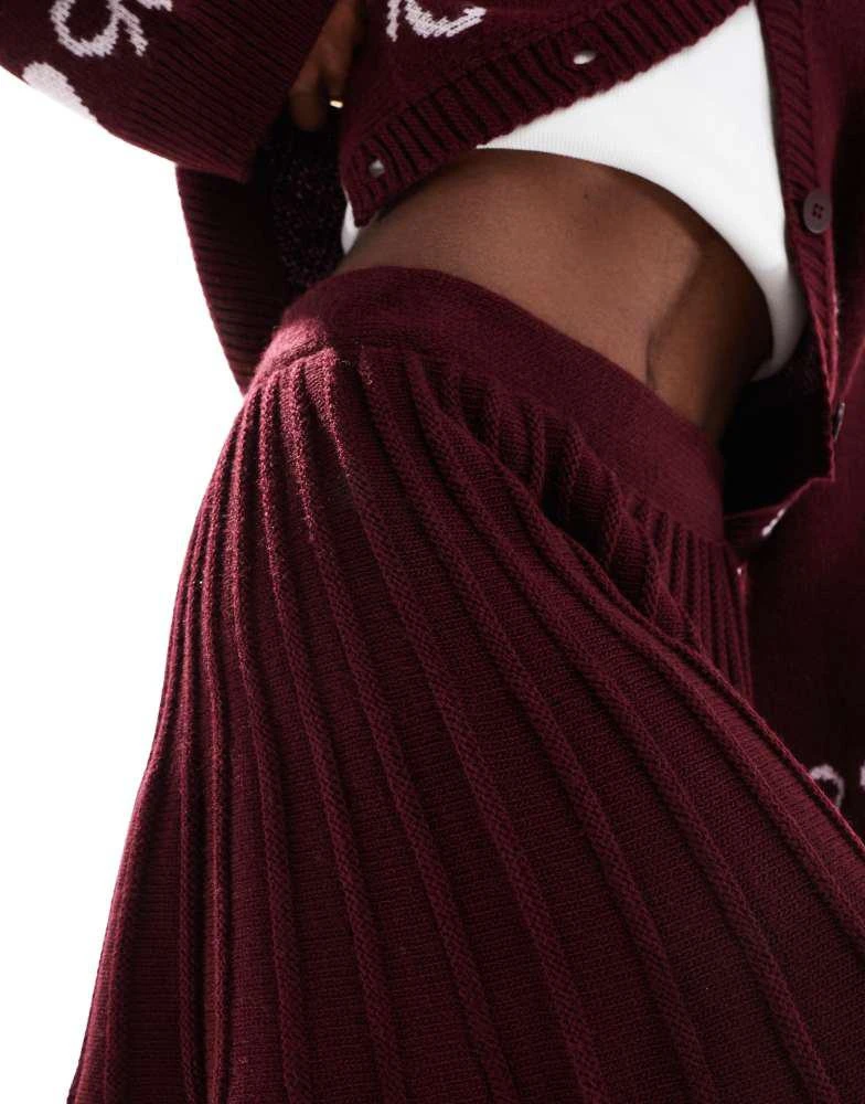 Miss Selfridge Miss Selfridge pleated skirt knit co ord in burgundy 4