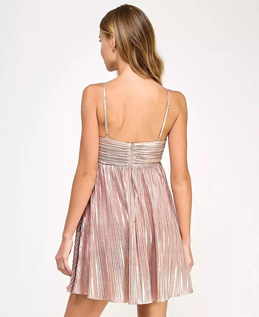 Juniors' Metallic Pleated Fit & Flare Dress  On Sale Now with Up to 61%  Off | Discover Exclusive Deals & Savings at BeyondStyle  Authentic SENI &  CADE juniors|dress|clothe|dresses|women with Limited-Time
