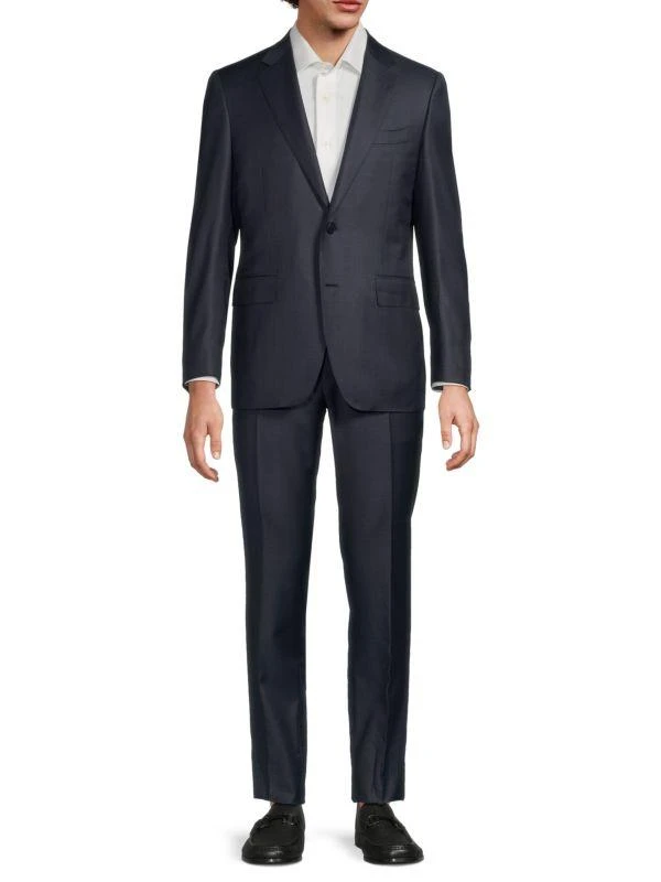 Canali Modern-Fit Solid Wool Two-Button Suit 1