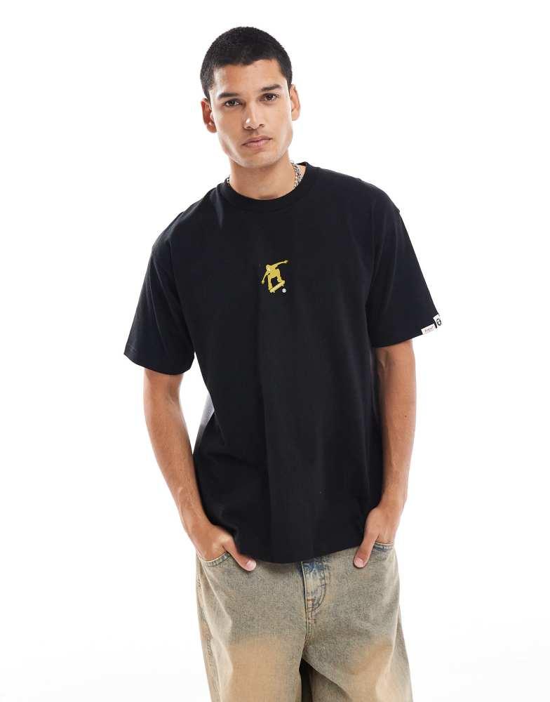 AAPE Aape By A Bathing Ape faded backprint t-shirt logo in black