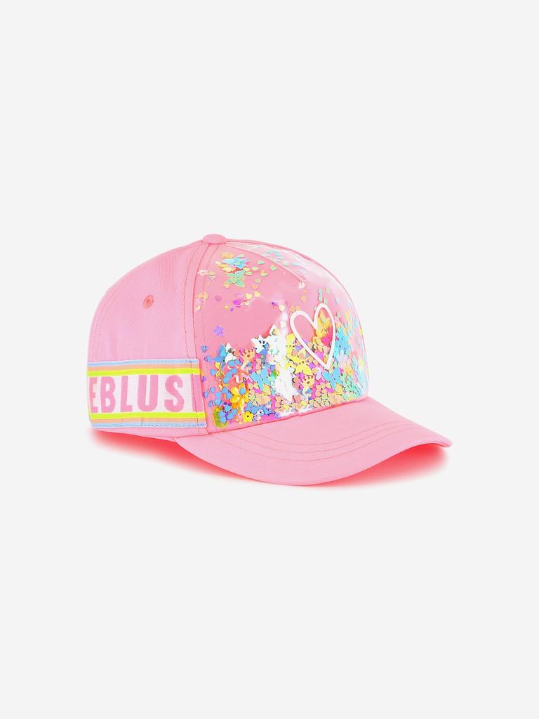 Billieblush Girls Confetti Heart Cap in Pink