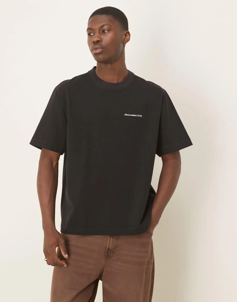 Abercrombie & Fitch Abercrombie & Fitch premium logo t-shirt in black 1