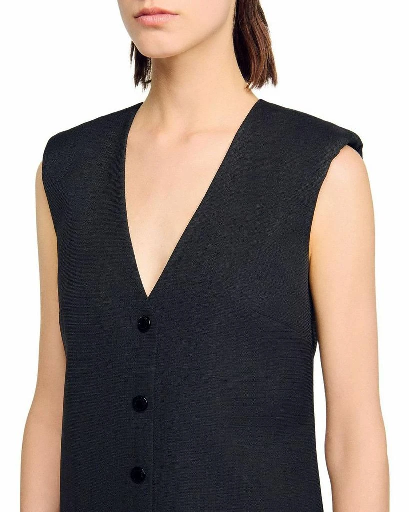 Sandro Button Front Bubble Hem Dress 3