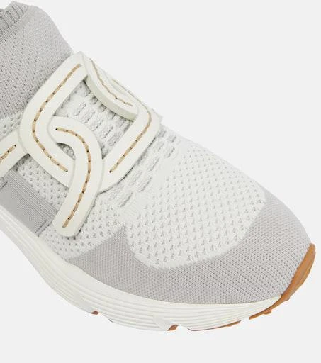 Tod's Leather-trimmed knit sneakers 6