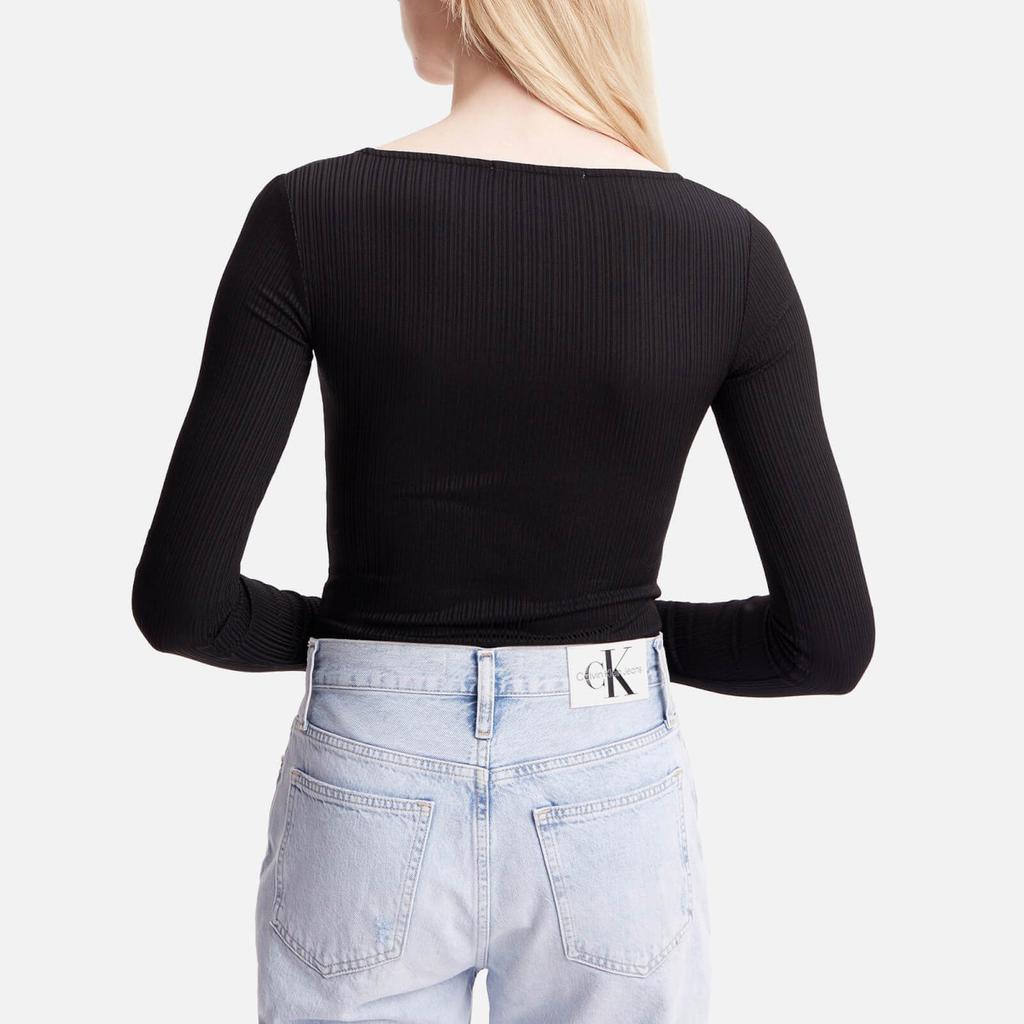 Calvin Klein Calvin Klein Jeans Shiny Ribbed Jersey Bodysuit