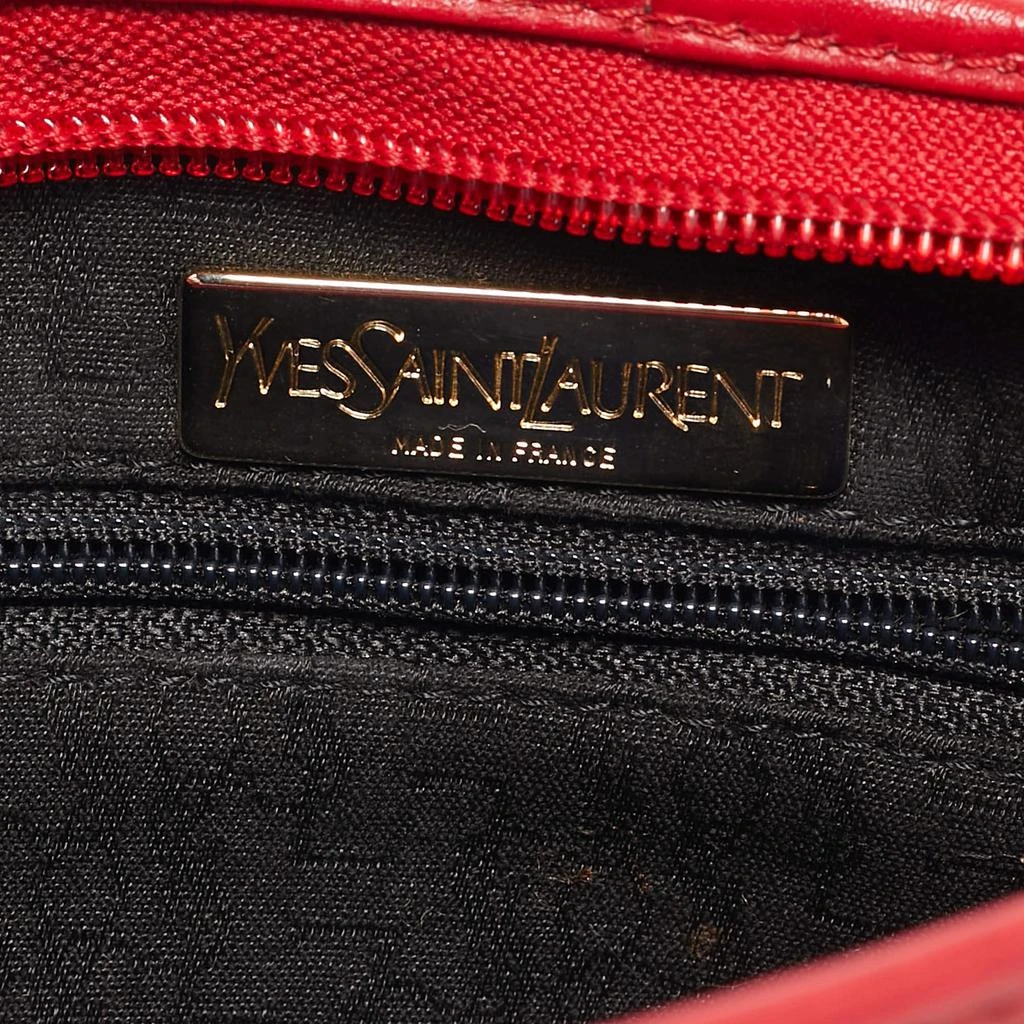 Yves Saint Laurent Yves Saint Laurent Grey/Red Coated Canvas and Leather Vintage Clutch 9