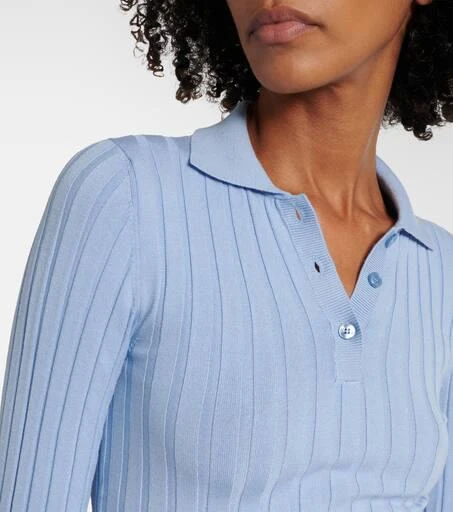 Dolce 
Gabbana Ribbed-knit cropped polo sweater 4