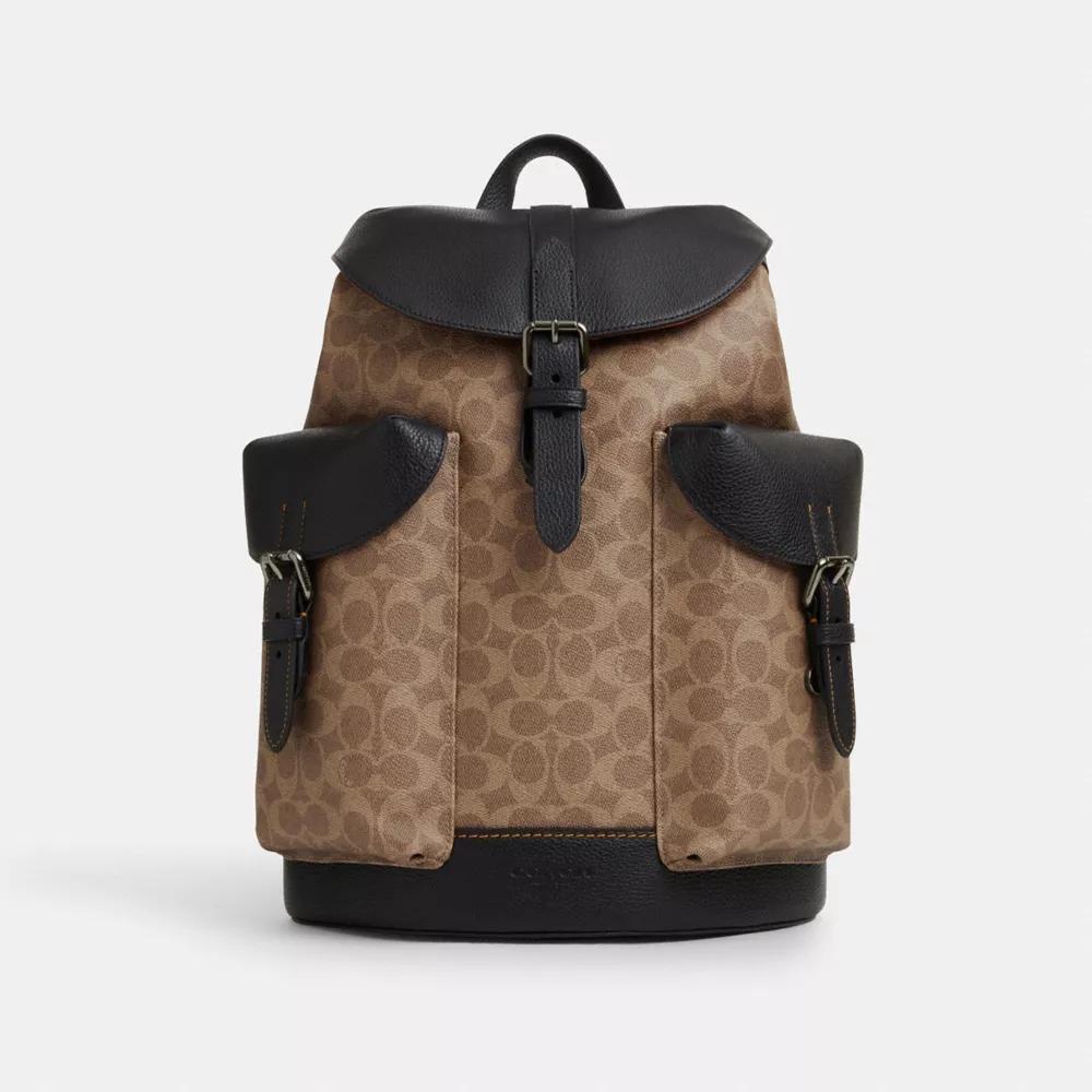 Coach Warner Backpack In Signature Canvas