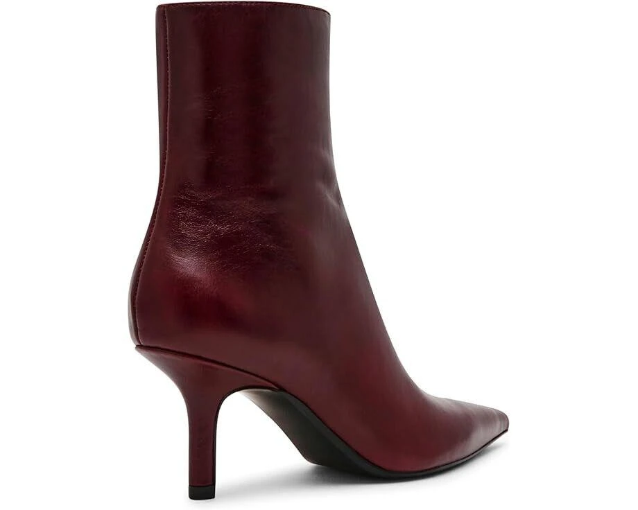 Steve Madden Alston Booties Women's US 7.5 Burgundy Leather Pointed Toe ZPO2764 4