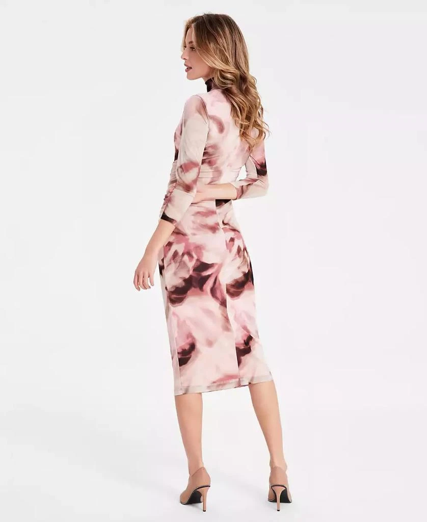 Bar III Women's Turtleneck Watercolor Mesh Dress, Exclusively at Macy's 4