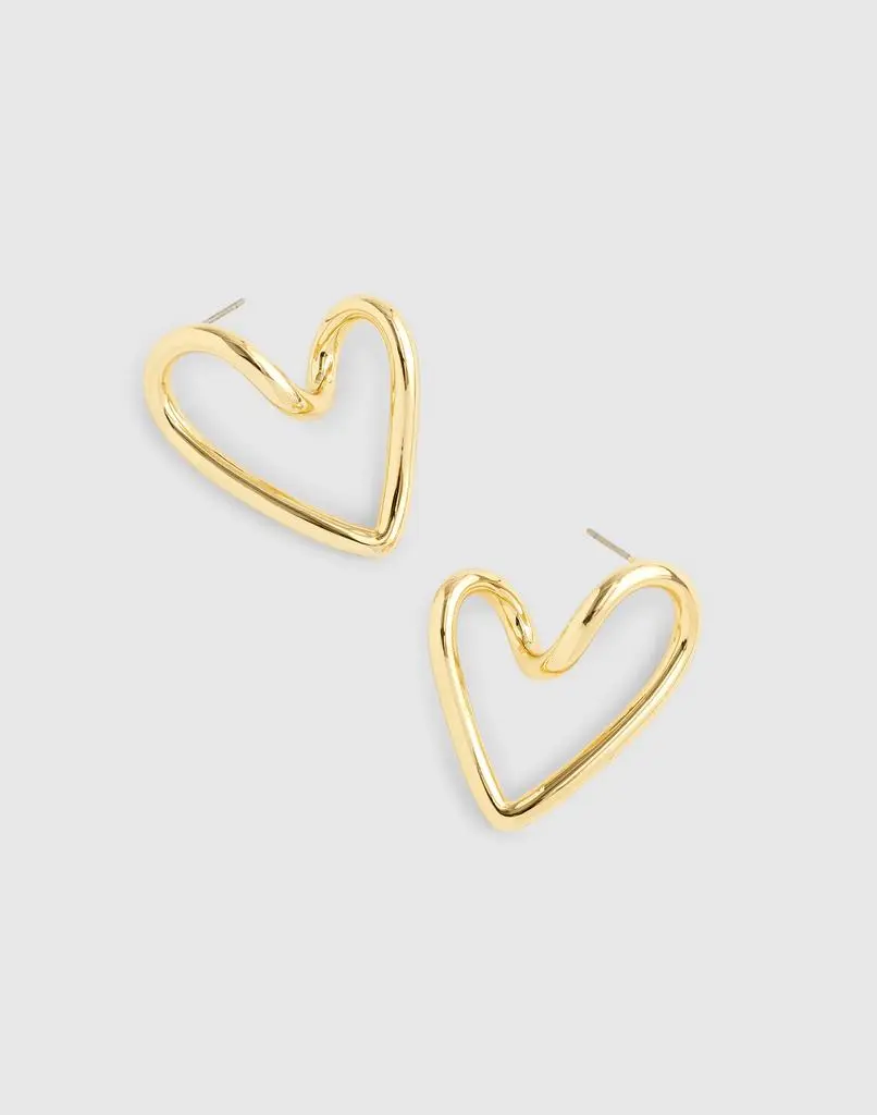 Looped Heart Oversized Hoop Earrings