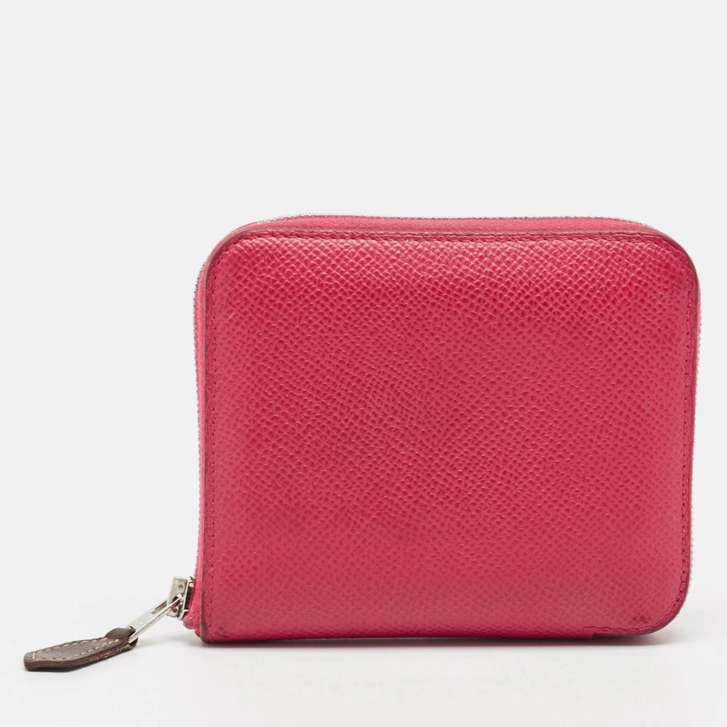 Hermes Rose Extreme Epsom Leather Silk'in Compact Wallet 1