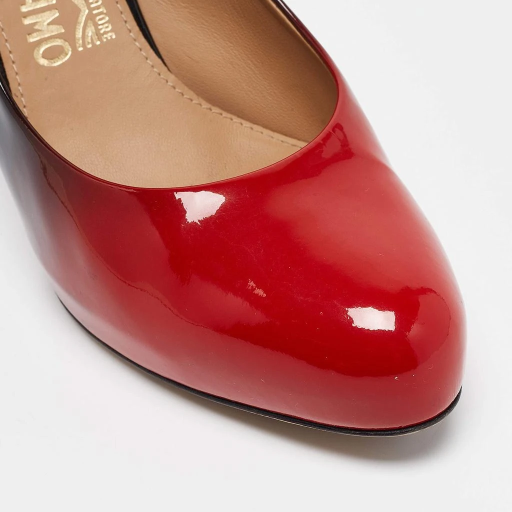 Salvatore Ferragamo Salvatore Ferragamo Red/Black Ombre Patent Leather Platform Pumps Size 38 7