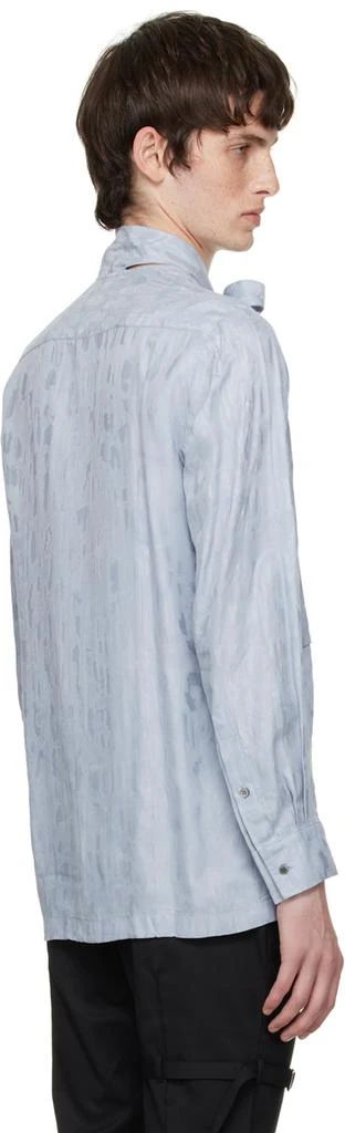 The World Is Your Oyster Blue Self-Tie Shirt 3