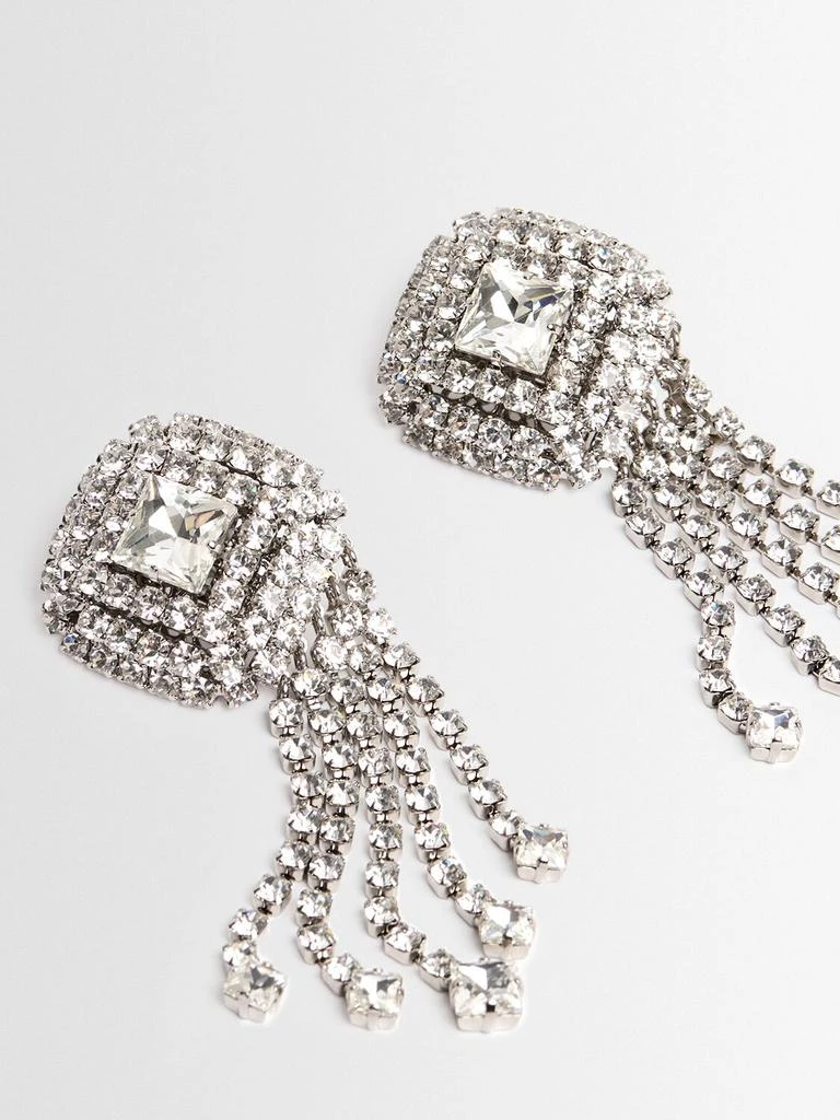 Alessandra Rich Square Crystal Earrings W/ Fringes 2