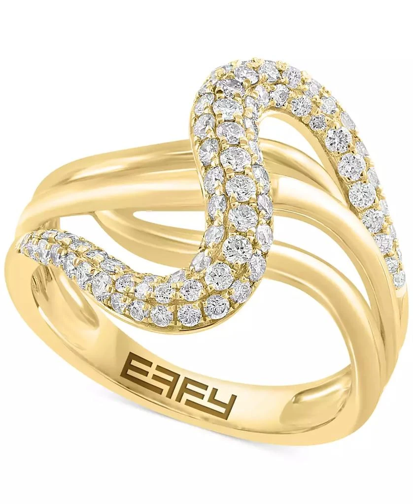Effy EFFY® Diamond Pavé Multirow Swirl Ring (3/4 ct. t.w.) in 14k Gold 1