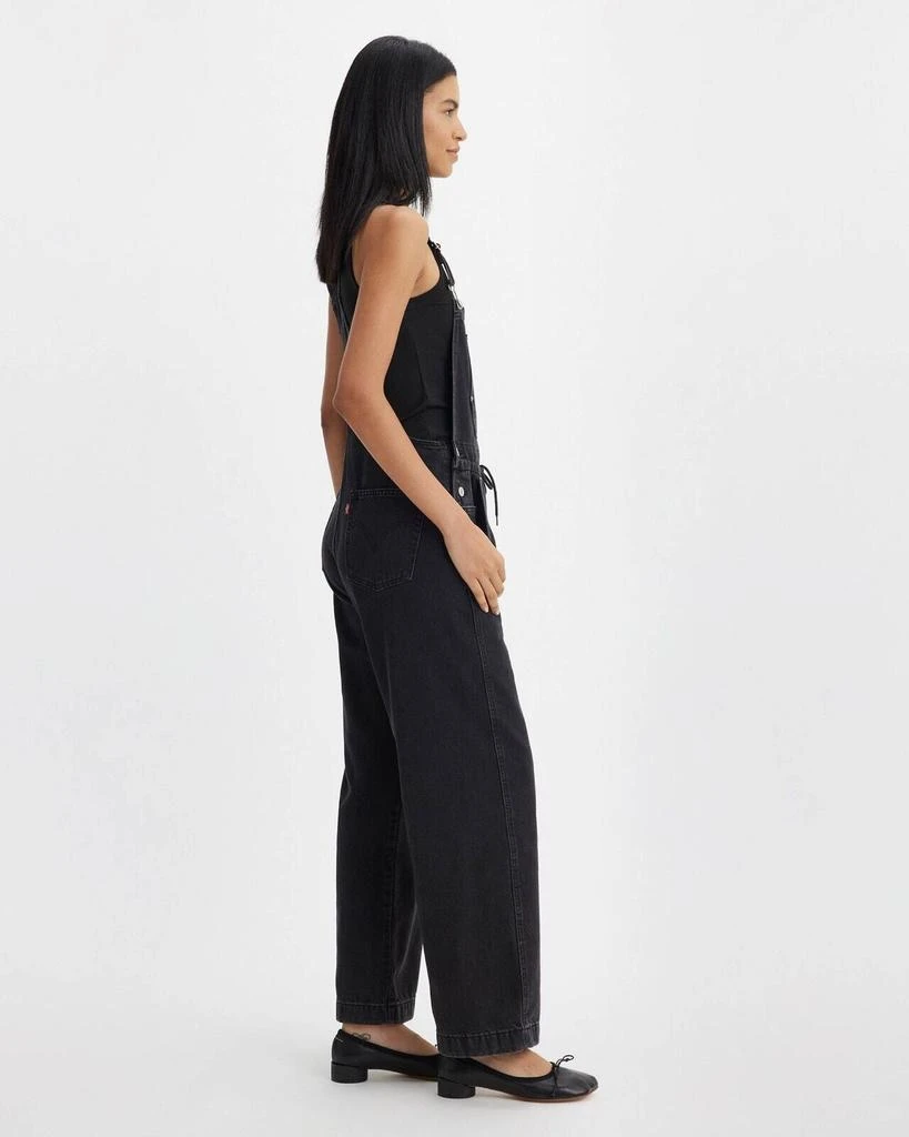 Levi's Apron Overall Women's XS Black Cotton Denim Loose Fit Straight Leg JDM203 3