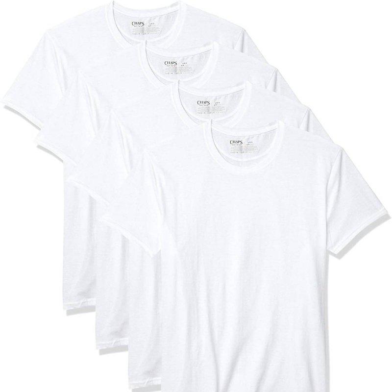 Chaps Men's 4-Pack Underwear Crew Neck Shirt In White