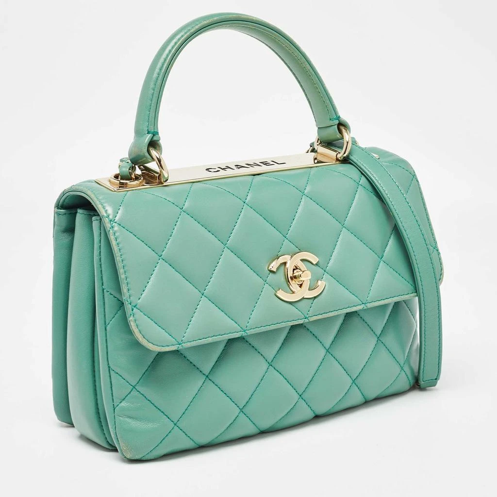 Chanel Chanel Aqua Green Quilted Leather Small Trendy CC Flap Bag 3