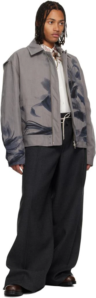 Dries Van Noten Gray Floral Jacket 4