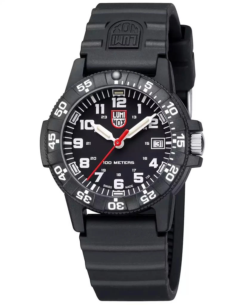 Luminox Women's Swiss Leatherback Sea Turtle Dive Black Rubber Strap Watch 39mm 2