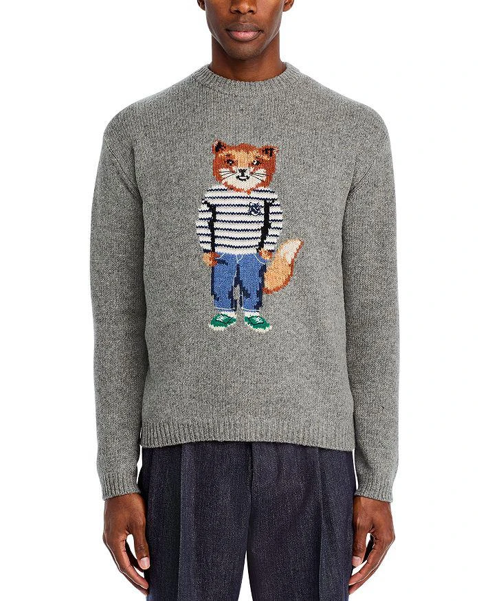 Maison Kitsuné Dressed Fox Regular Fit Intarsia Wool Sweater 3