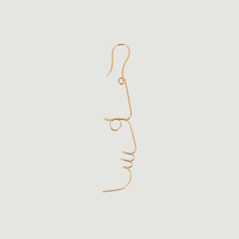 Atelier Paulin Dormeuse Profil x Jean Cocteau dangling earring Gold ATELIER PAULIN