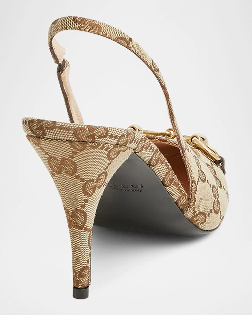 Gucci Erin GG Canvas Bit Slingback Pumps 3