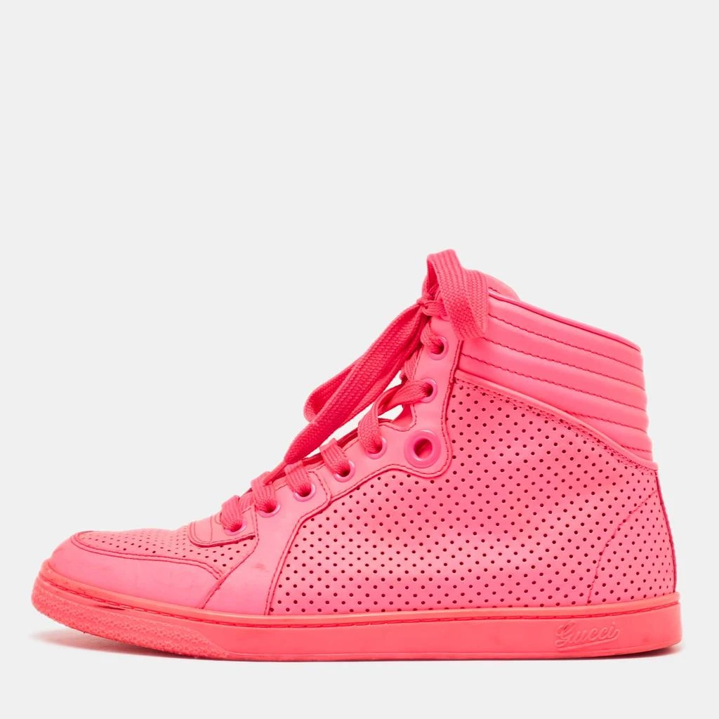Gucci Gucci Neon Pink Leather Coda High Top Sneakers Size 36.5 1