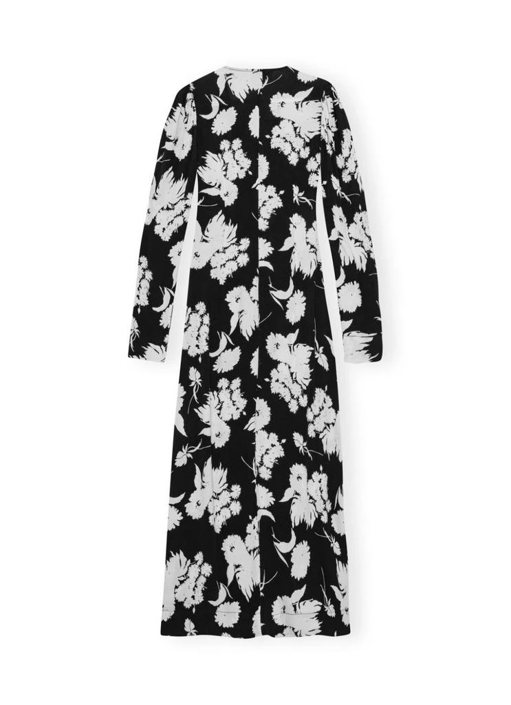 Ganni Printed Crepe V -Neck Dress 2