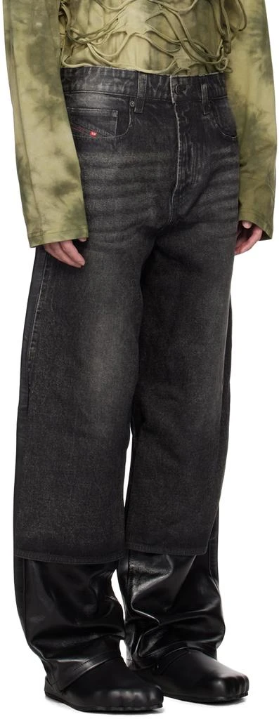 Diesel Black P-Bretch Leather Jeans 2