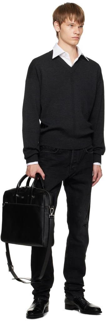 Tom Ford Black Grain Leather Slim Briefcase 4