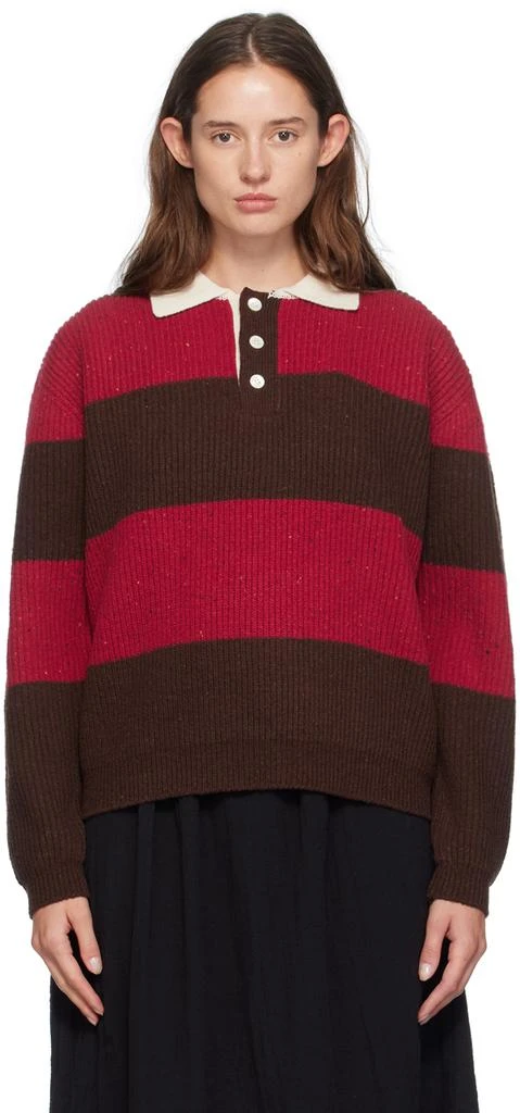 Dunst Red & Brown Chunky Polo 1