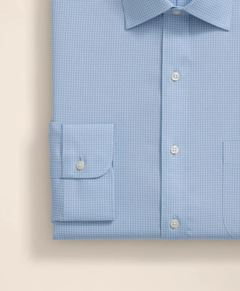 Brooks Brothers Stretch Supima® Cotton Non-Iron Pinpoint Oxford Ainsley Collar, Micro Grid Dress Shirt 4