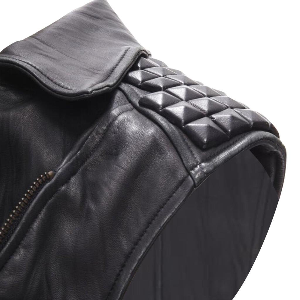 Elizabeth and James leather wrapped square stud vest jacket