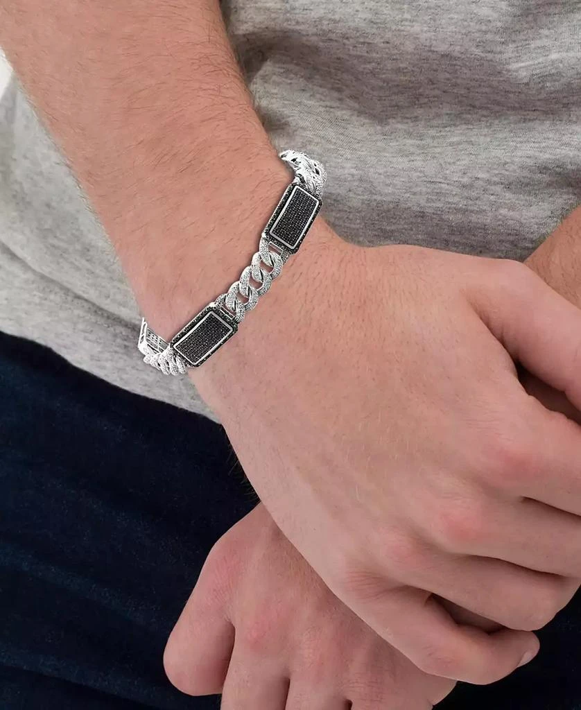 Macy's Men's Black & White Diamond Ceramic Link Bracelet (2-1/4 ct. t.w.) in Sterling Silver 2