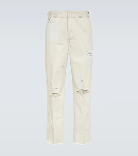 UNDERCOVER Distressed straight-leg cotton pants 1