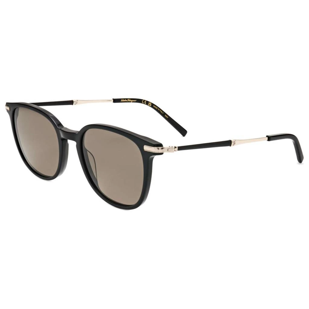 Salvatore Ferragamo Ferragamo Men's Black Round Sunglasses 1