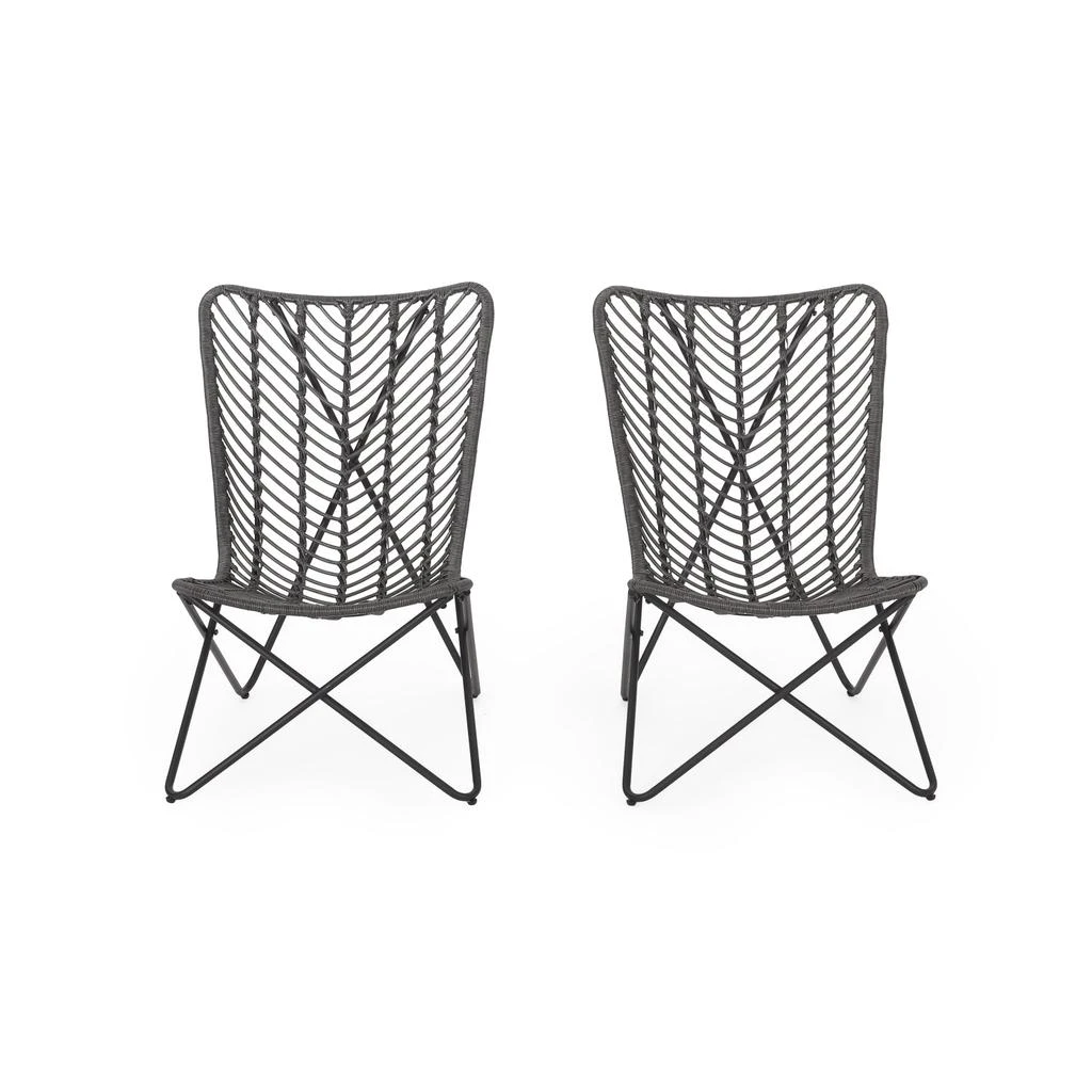 Streamdale Furniture Streamdale Bohemian Bliss Patio Wicker Accent Chair Set 2