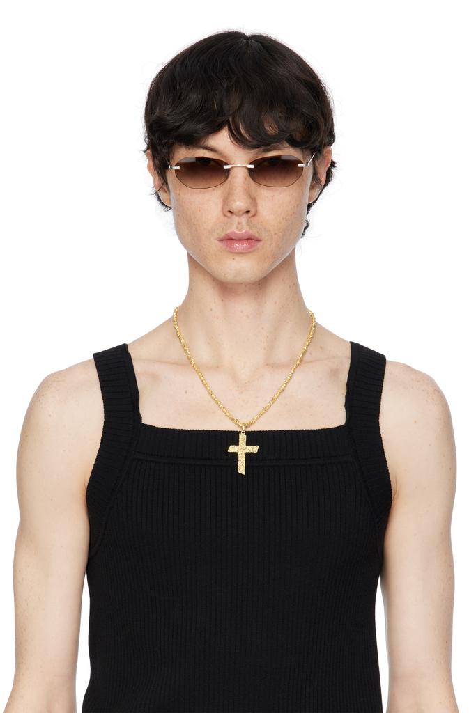 Veneda Carter Gold VC053 Signature Flat Cross Pendant