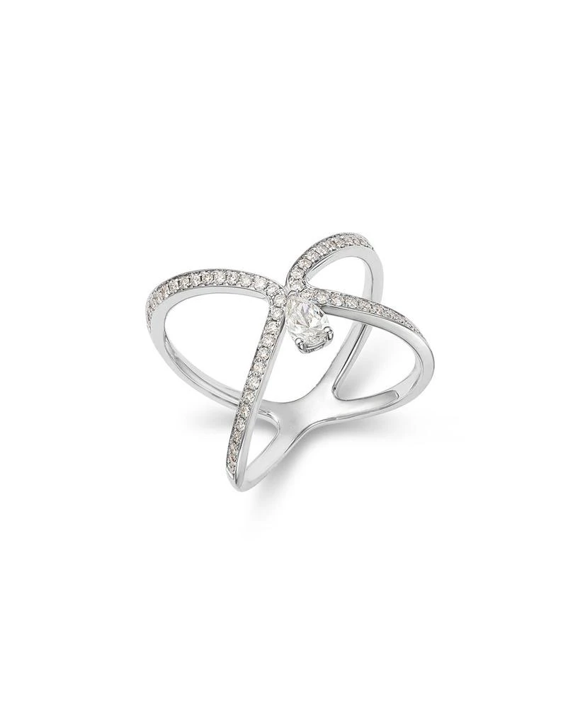 Bloomingdale
s Fine Collection Diamond Pear
Brilliant Cut Openwork Ring in 14K White Gold, 0.55 tcw 1