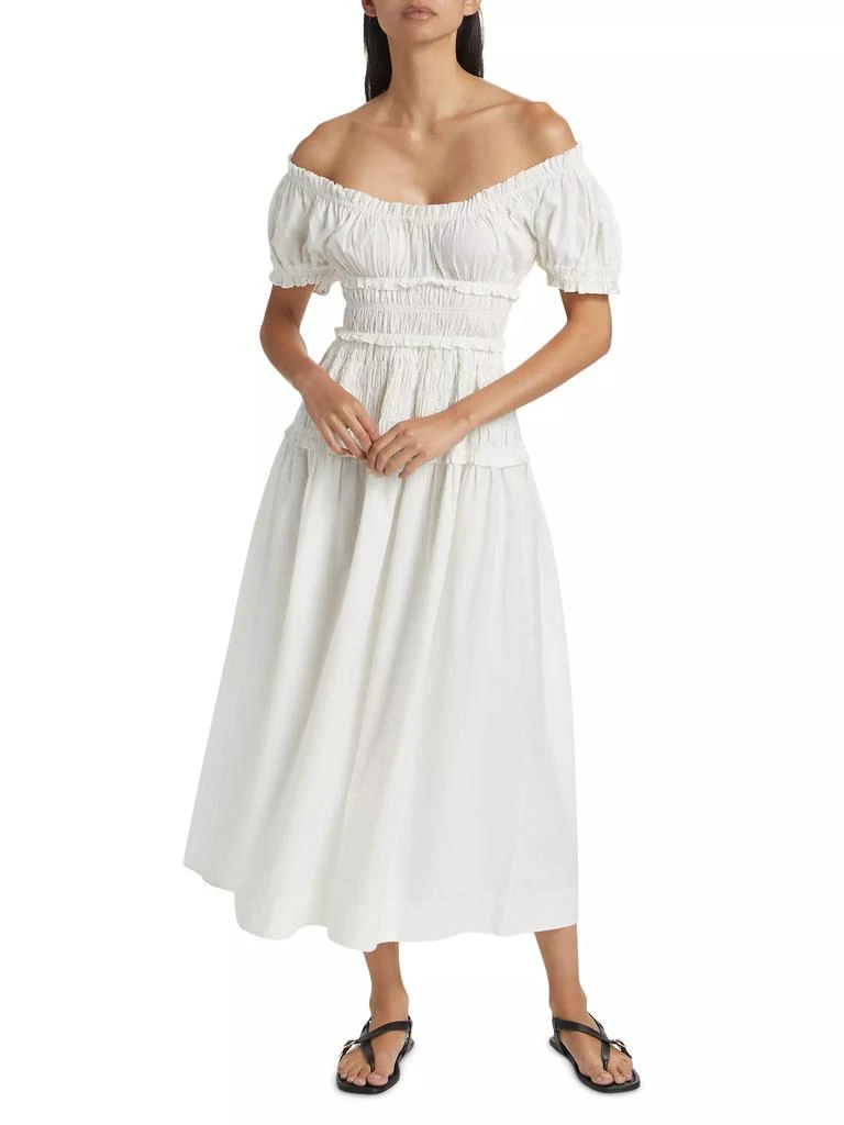DÔEN Leanne Ruched Cotton Maxi Dress 2