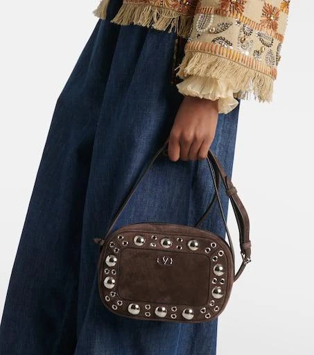 Valentino Nellcôte Small suede crossbody bag 2
