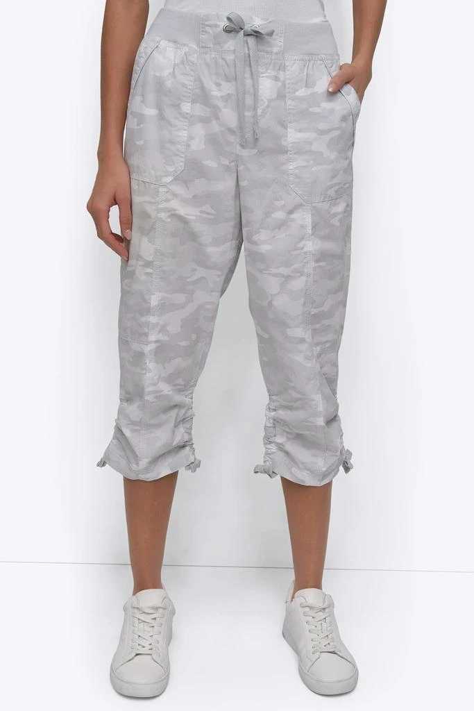 DKNY HIGH-RISE SHIRRED UTILITY CAPRI PANT 1
