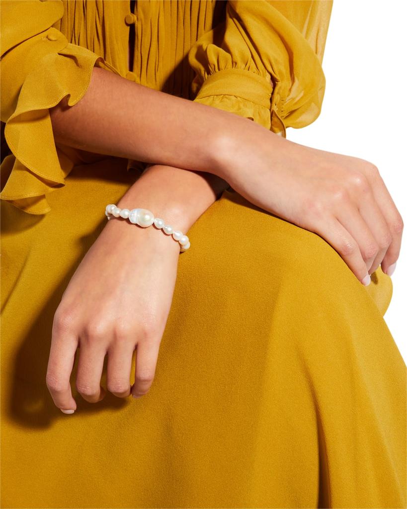 Margo Morrison Mixed Size Baroque Pearl Stretch Bracelet