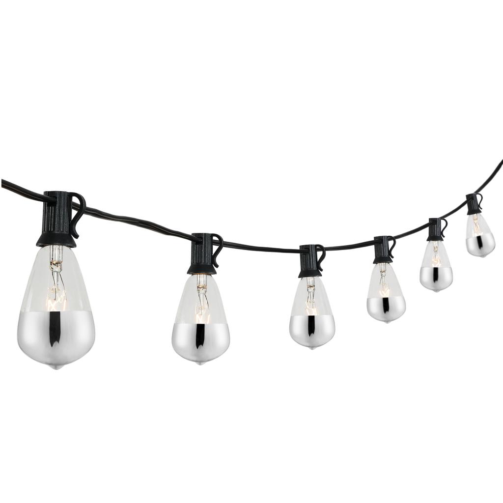 JONATHAN Y 10-Light Indoor/Outdoor 10 ft. Rustic Industrial Incandescent C7 Half-Chrome Bulb String Lights